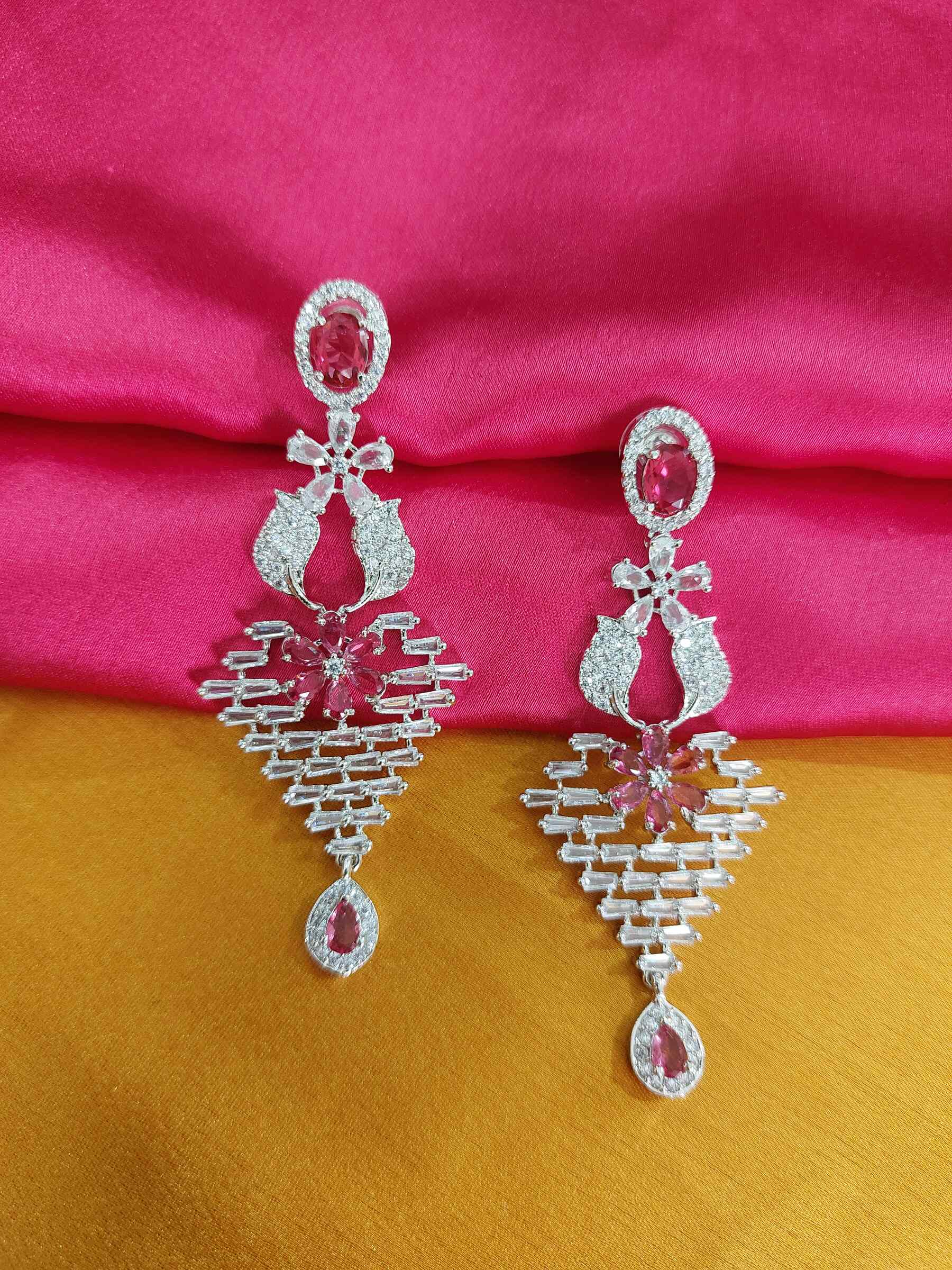 Jade Ruby Partywear Semi Bridal Earrings