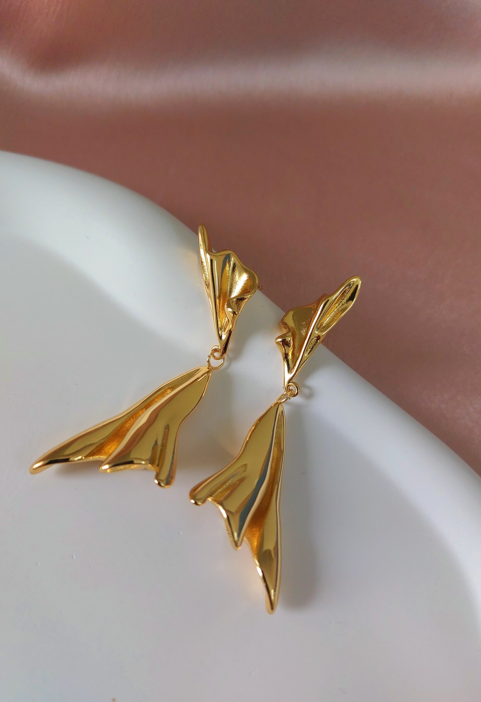 Kara Gold Plated Anti Tarnish Korean Style Western Earrings