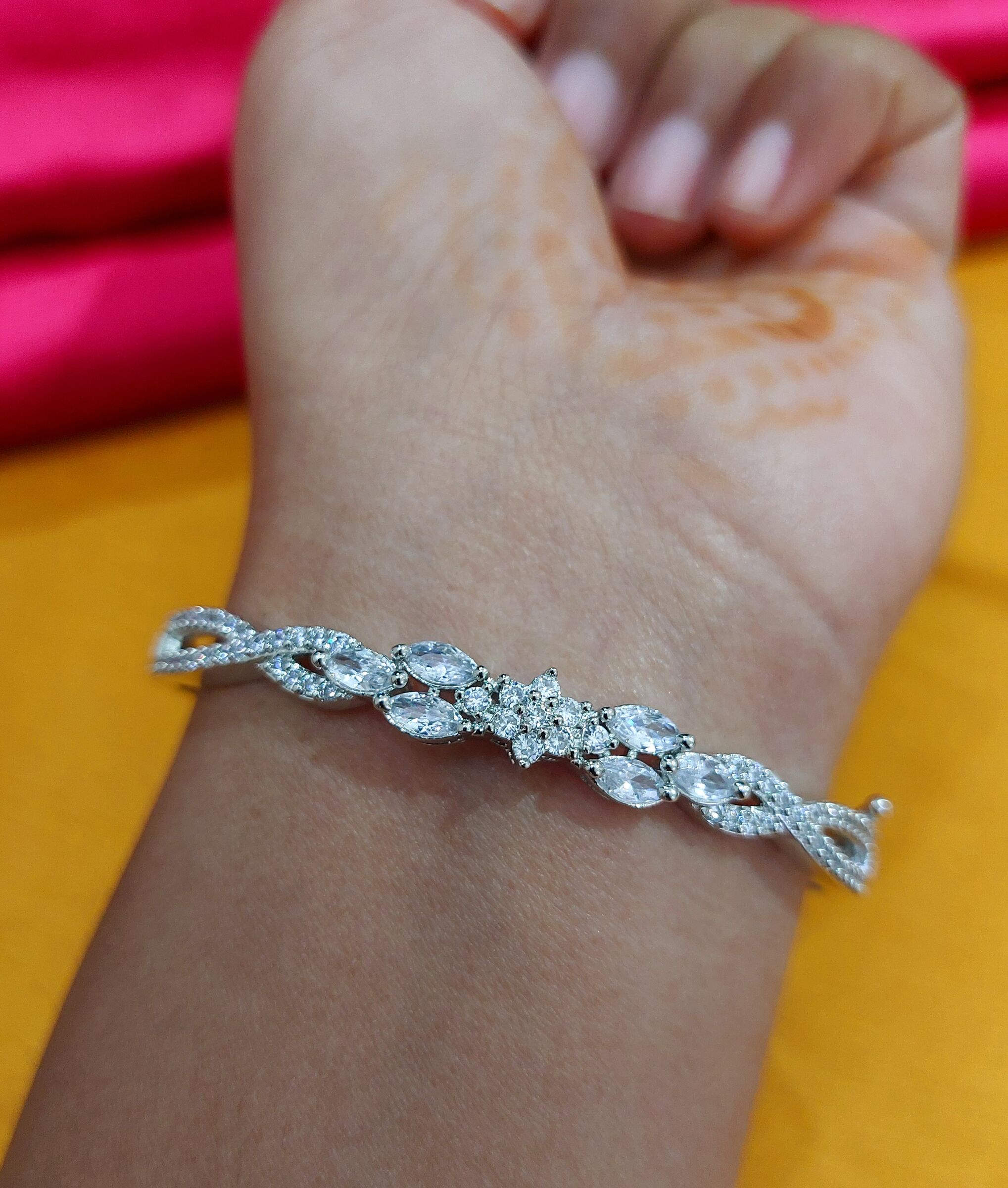 Niamh American Diamond Silver Plated Bracelet