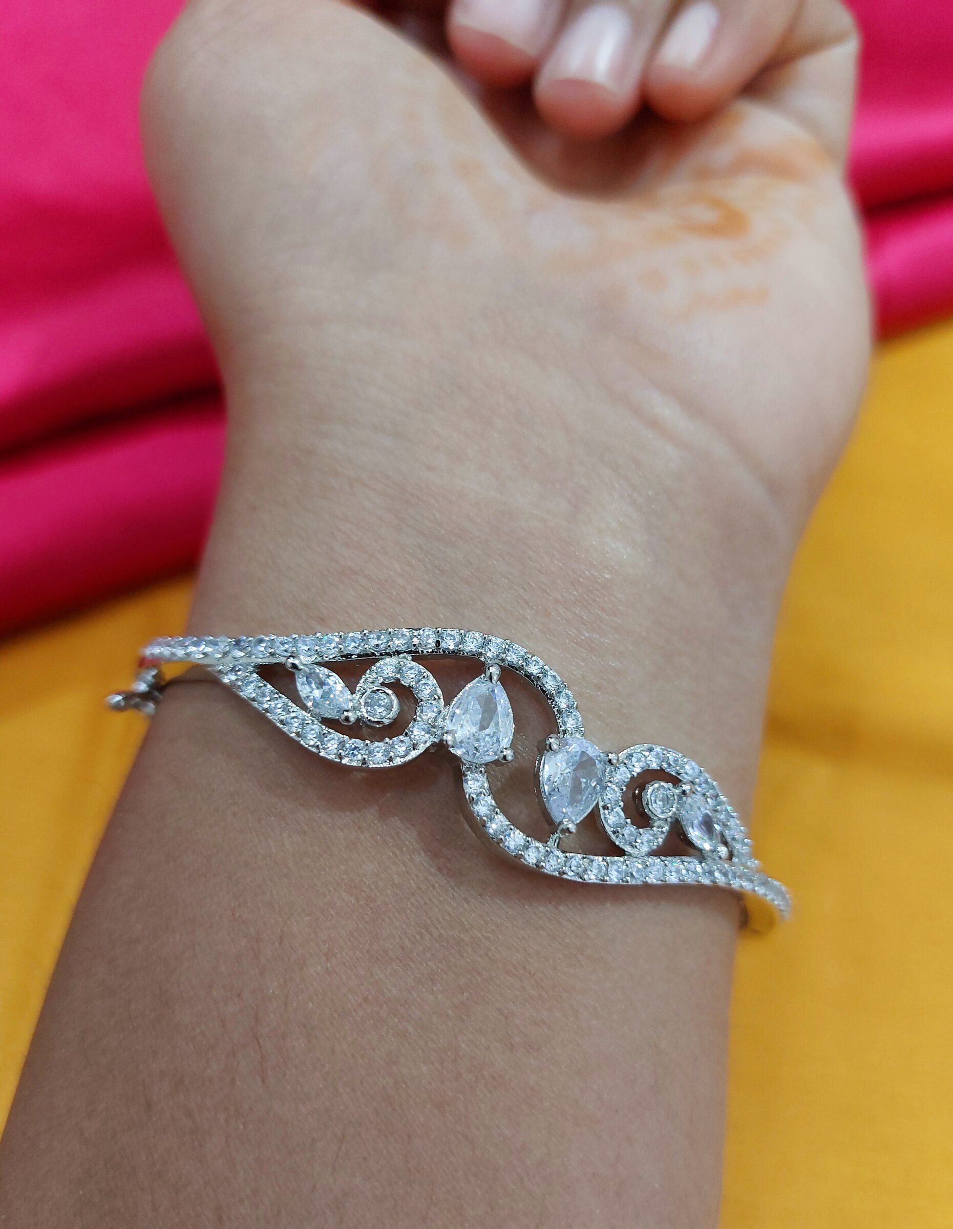 Paige American Diamond Silver Plated Bracelet