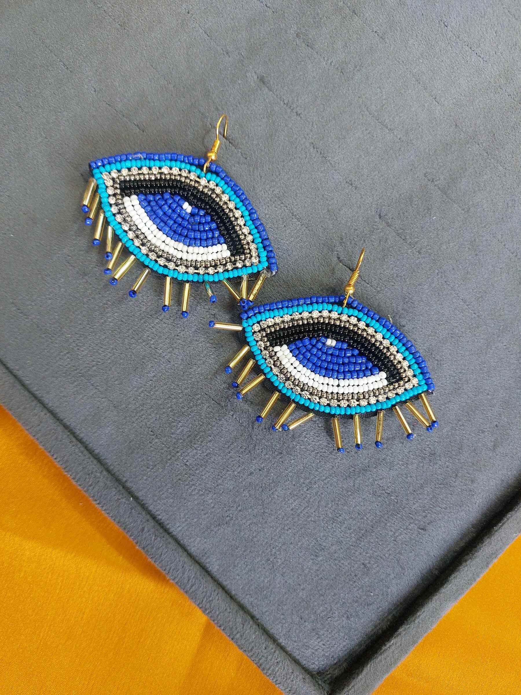 Nora Evil Eye Handmade Beaded Earrings