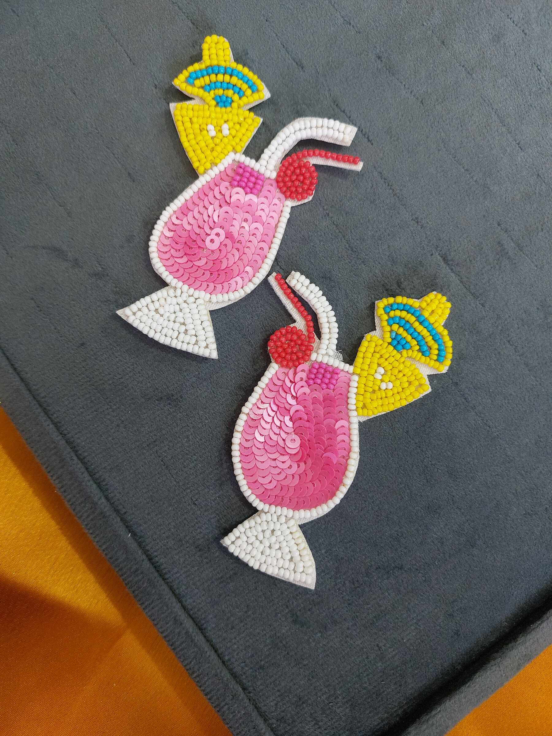 Raspberry Handmade Beaded Earrings