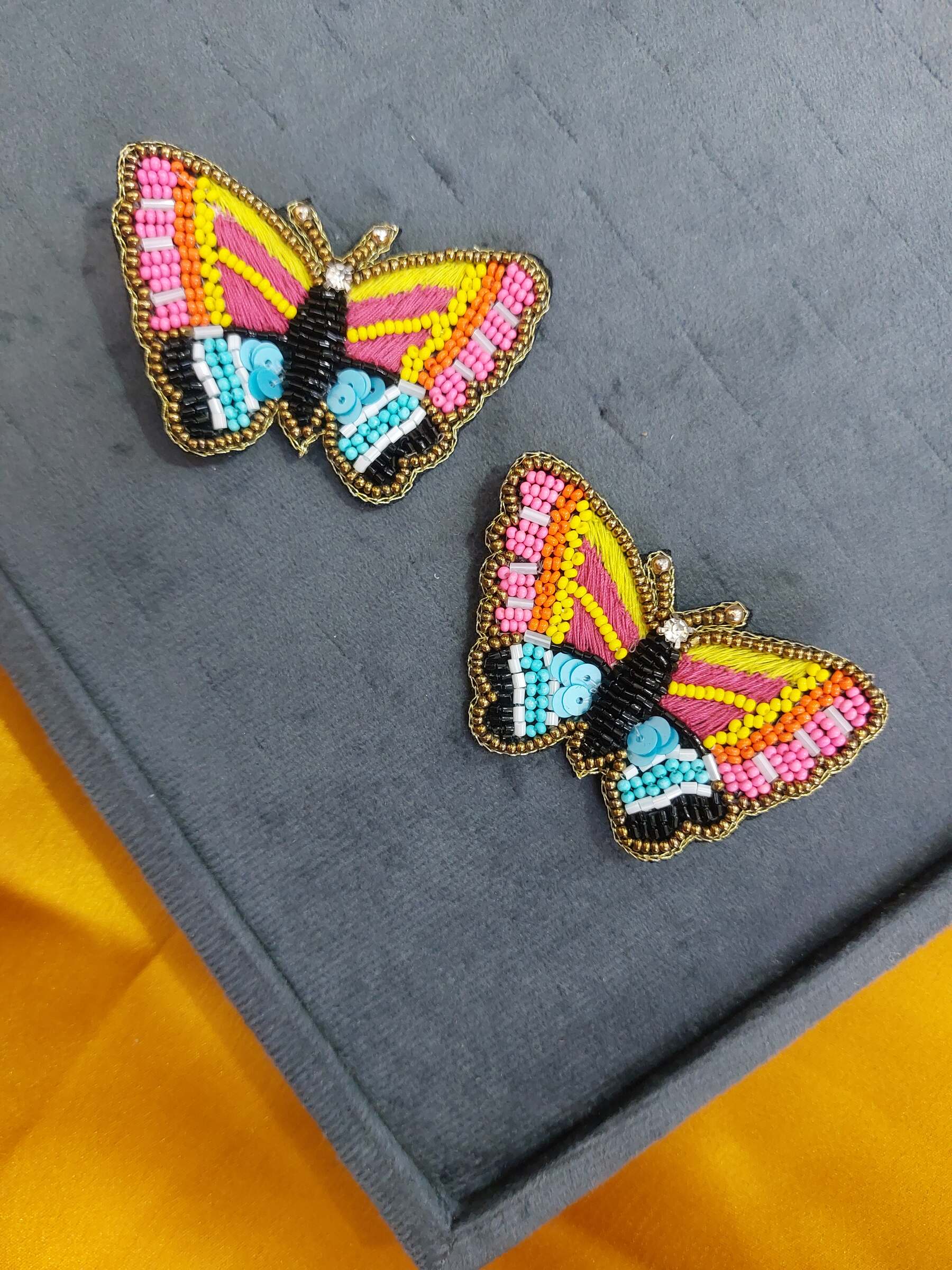 Rumela Butterfly Handmade Beaded Earrings