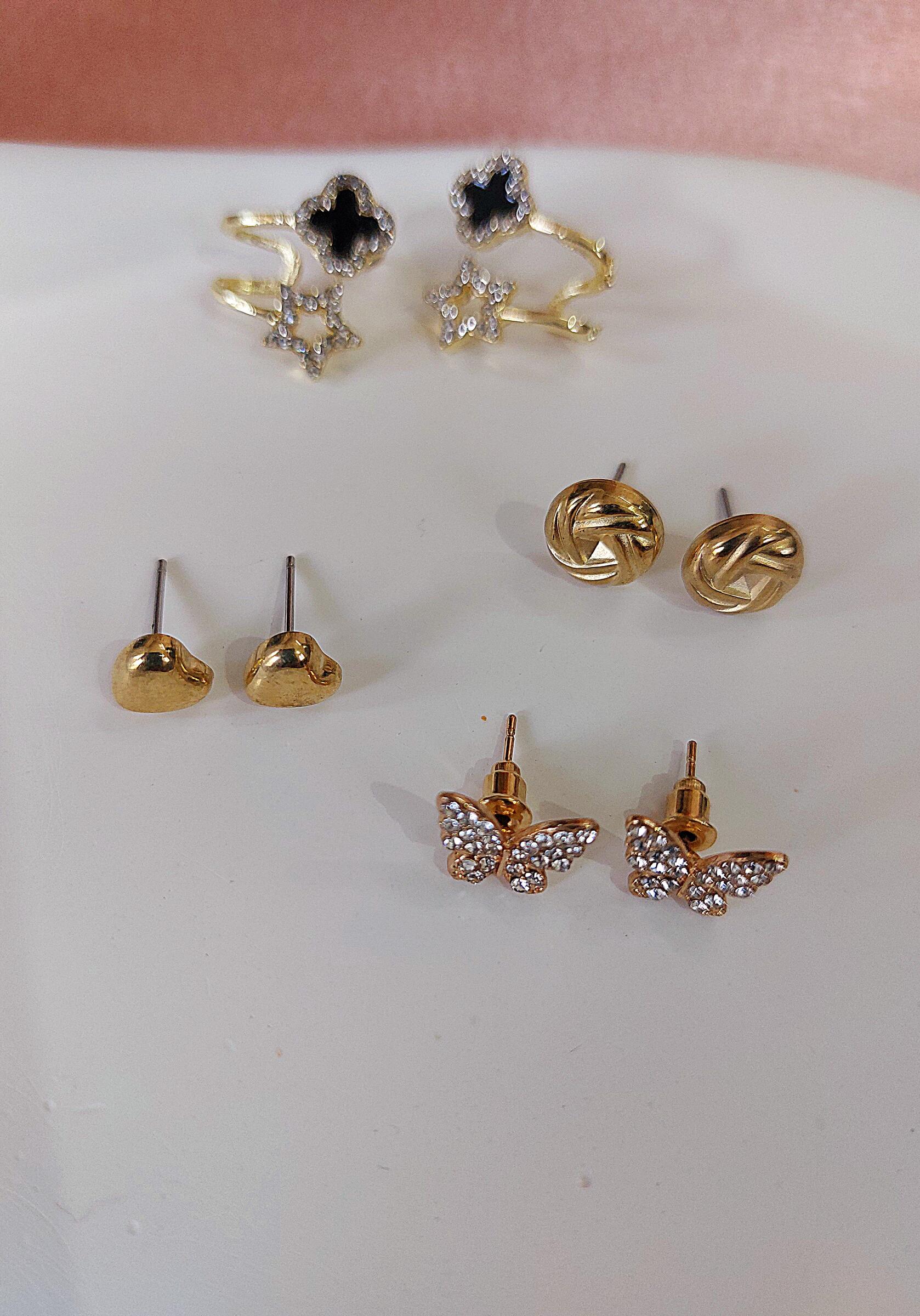 Zary Anti Tarnish Earrings Combo Pack of 2