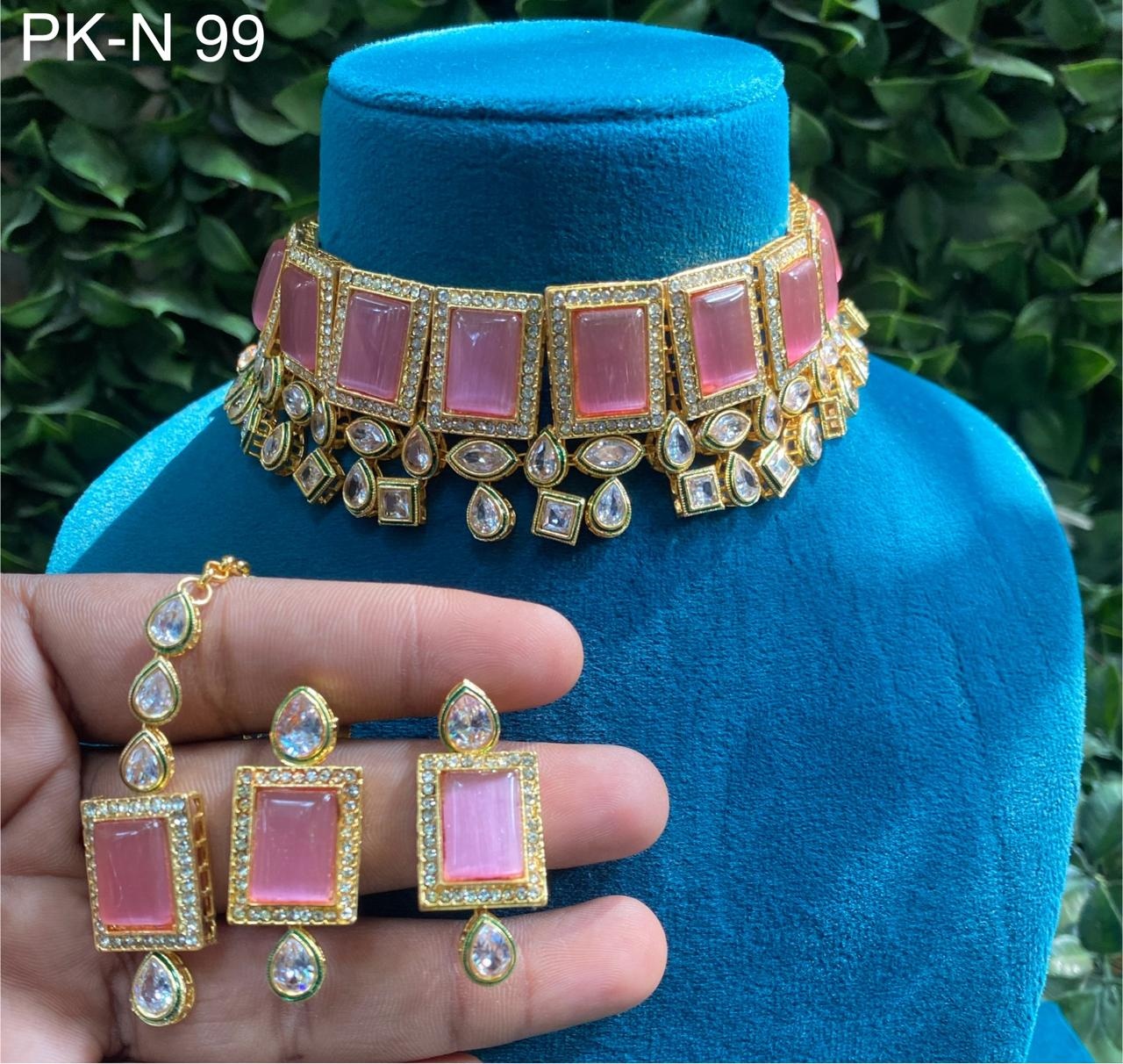Aashiya Premium Real Kundan Studded Necklace Set