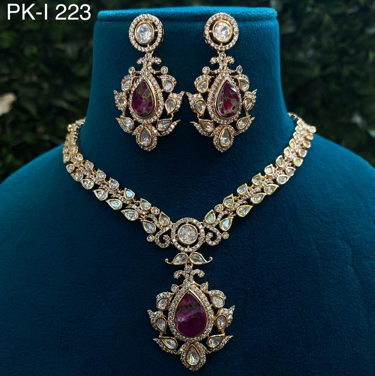 Anaika Premium Real Kundan Studded Necklace Set