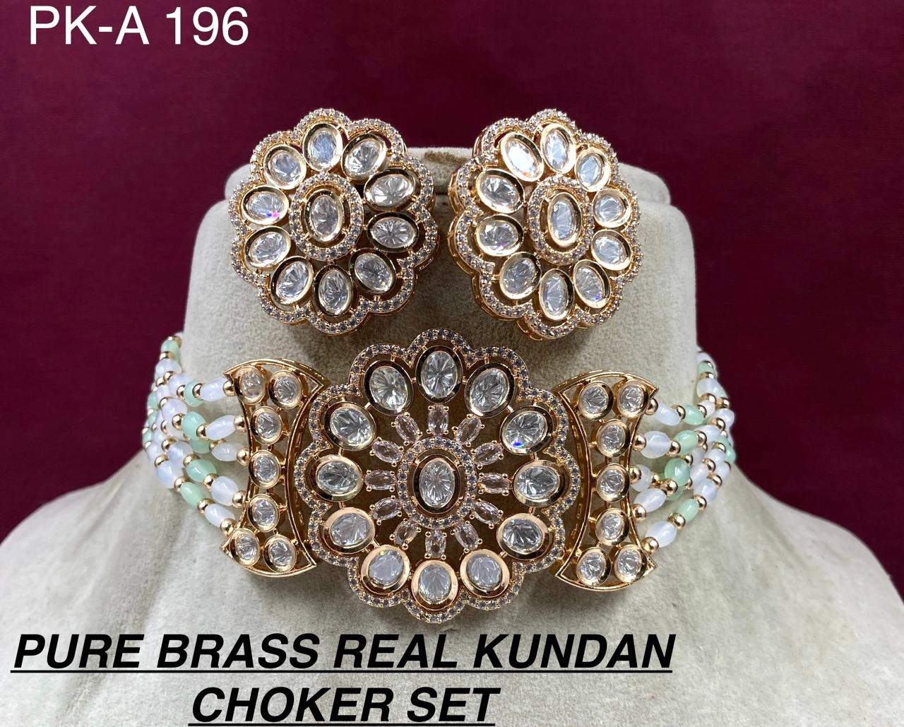 Anshi Premium Real Kundan Studded Necklace Set