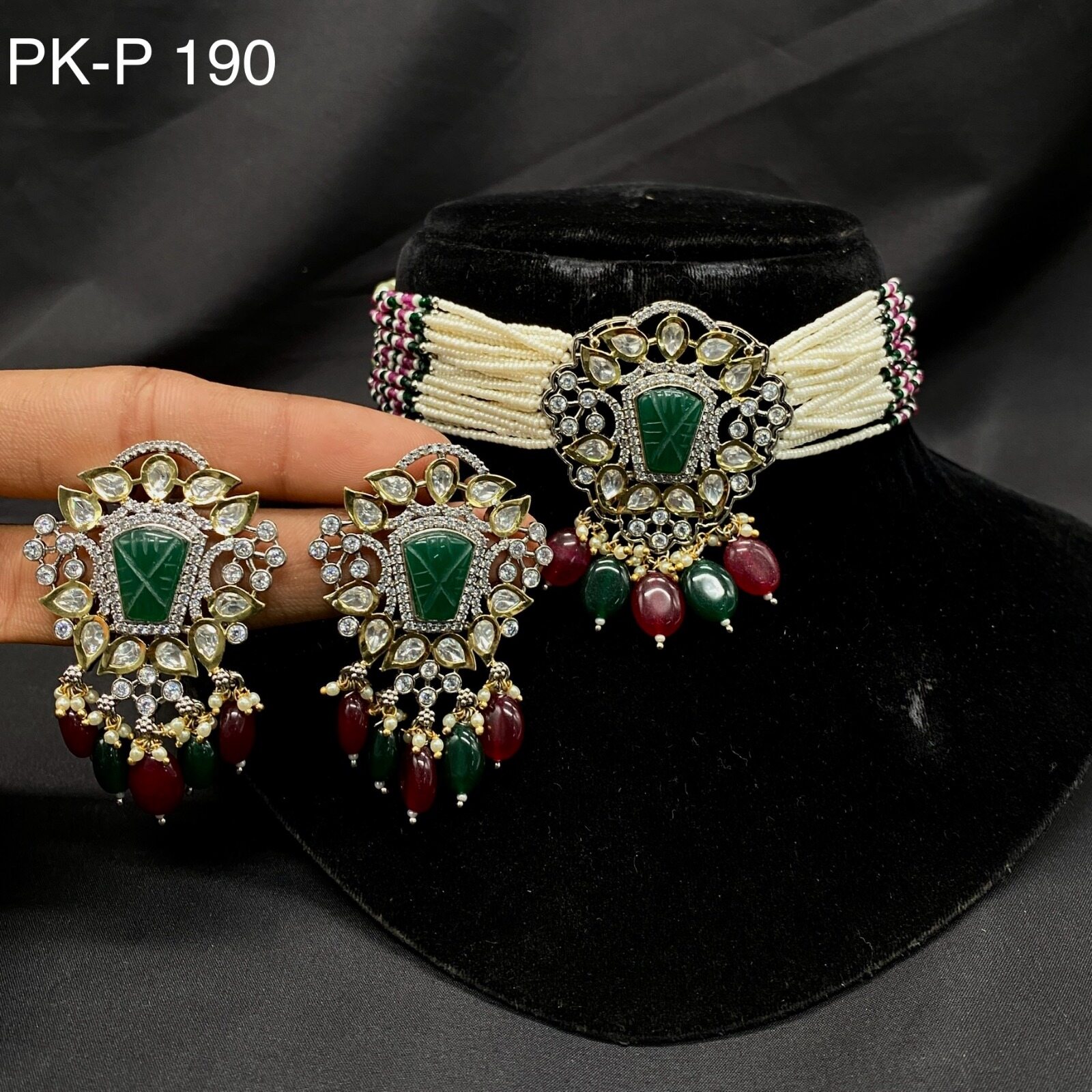 Parveen Premium Real Kundan Studded Necklace Set