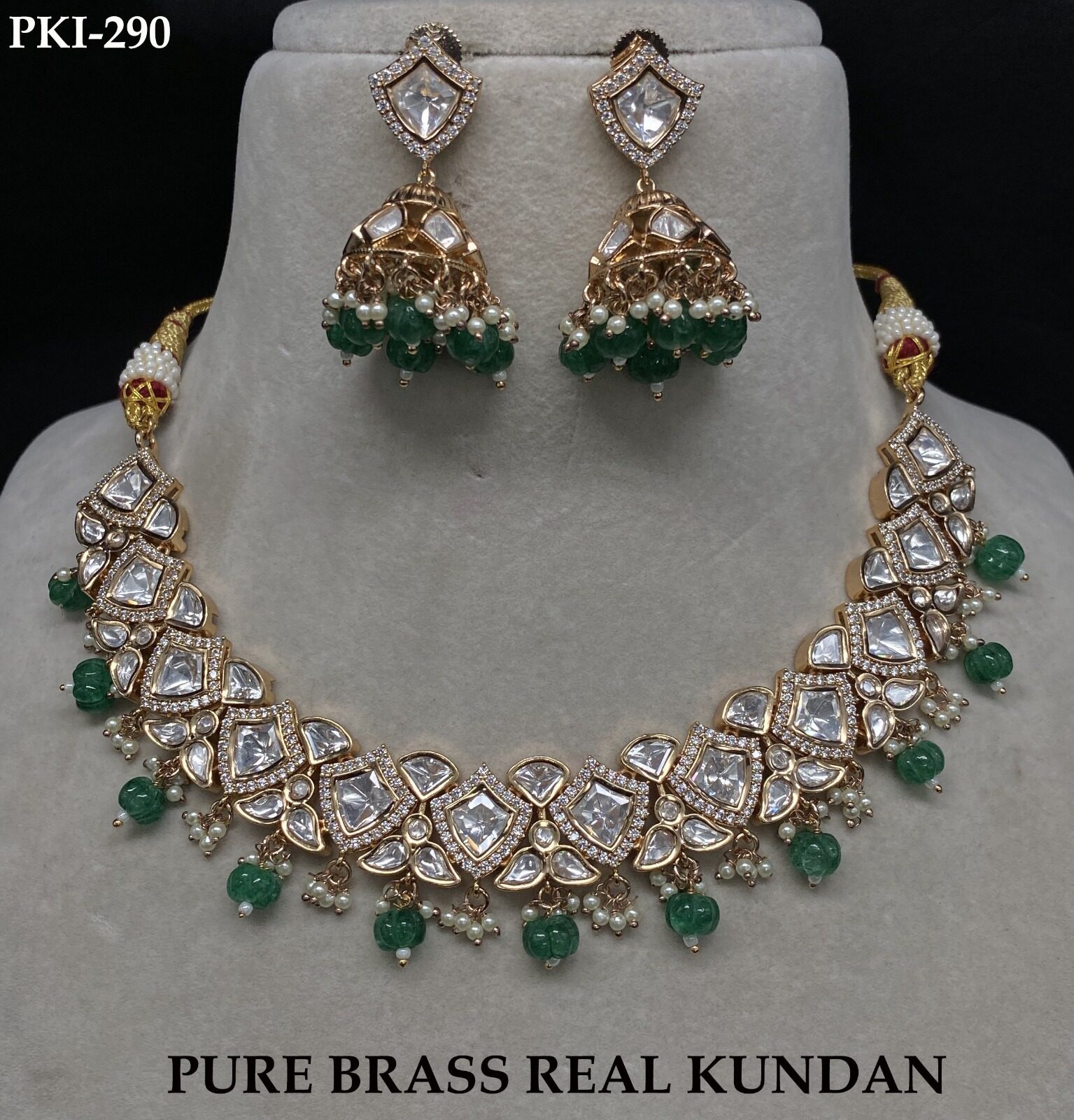 Rakhi Premium Real Kundan Studded Necklace Set