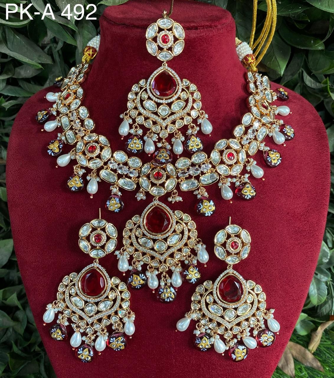 Rimika Premium Real Kundan Studded Necklace Set