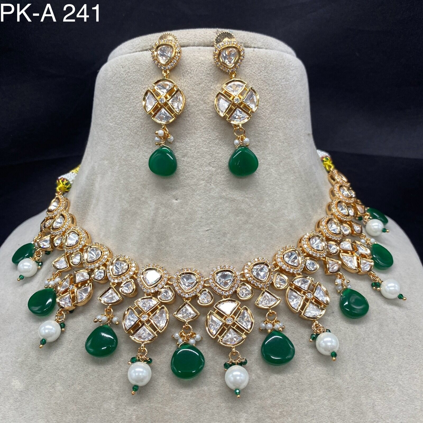 Simran Premium Real Kundan Studded Necklace Set