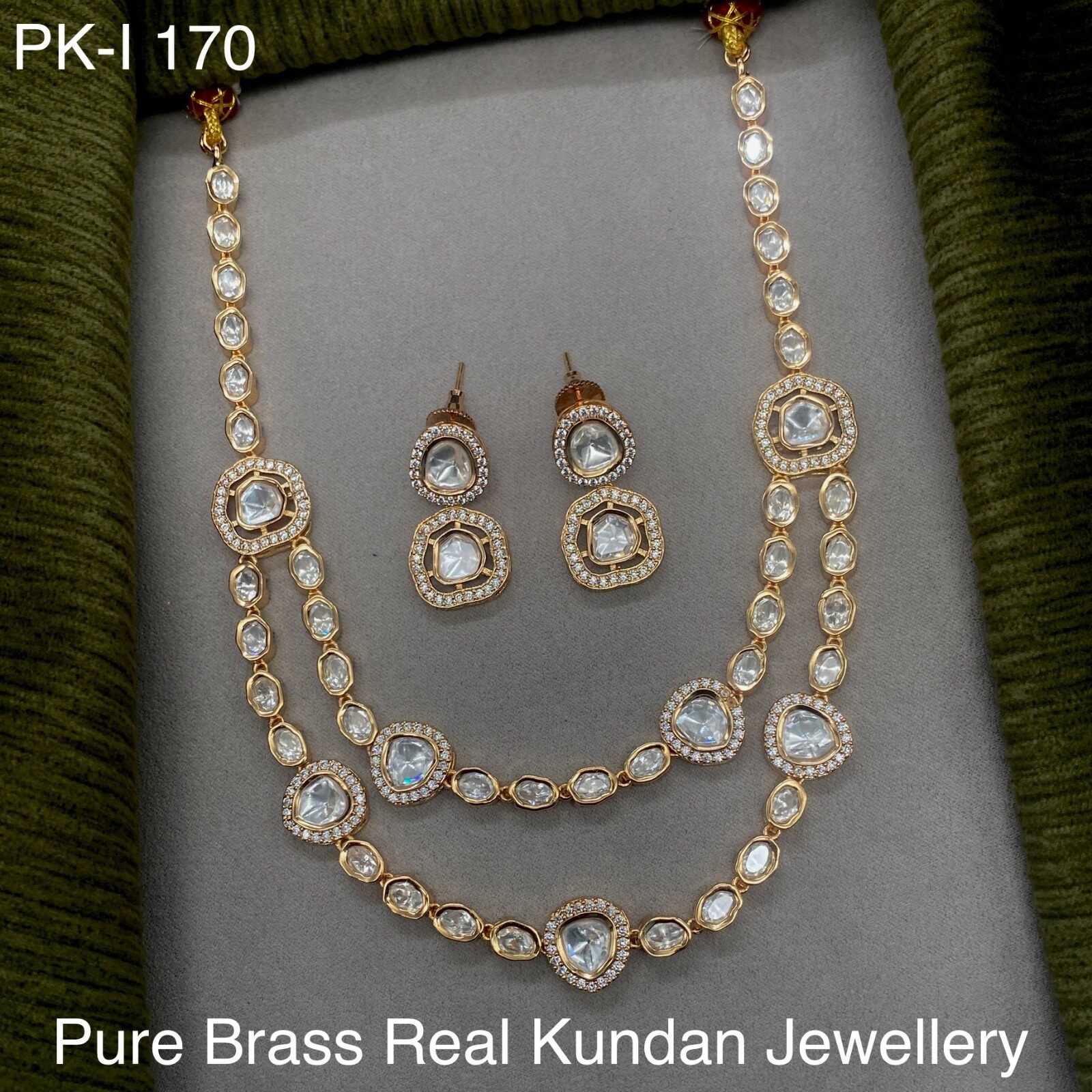 Sonakshi Premium Real Kundan Studded Necklace Set