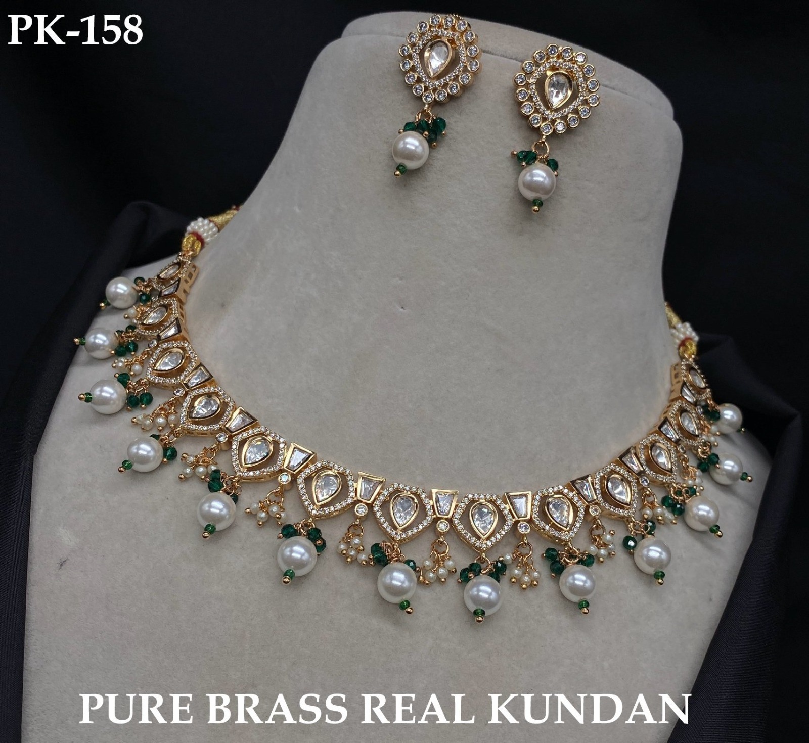 Sonam Premium Real Kundan Studded Necklace Set
