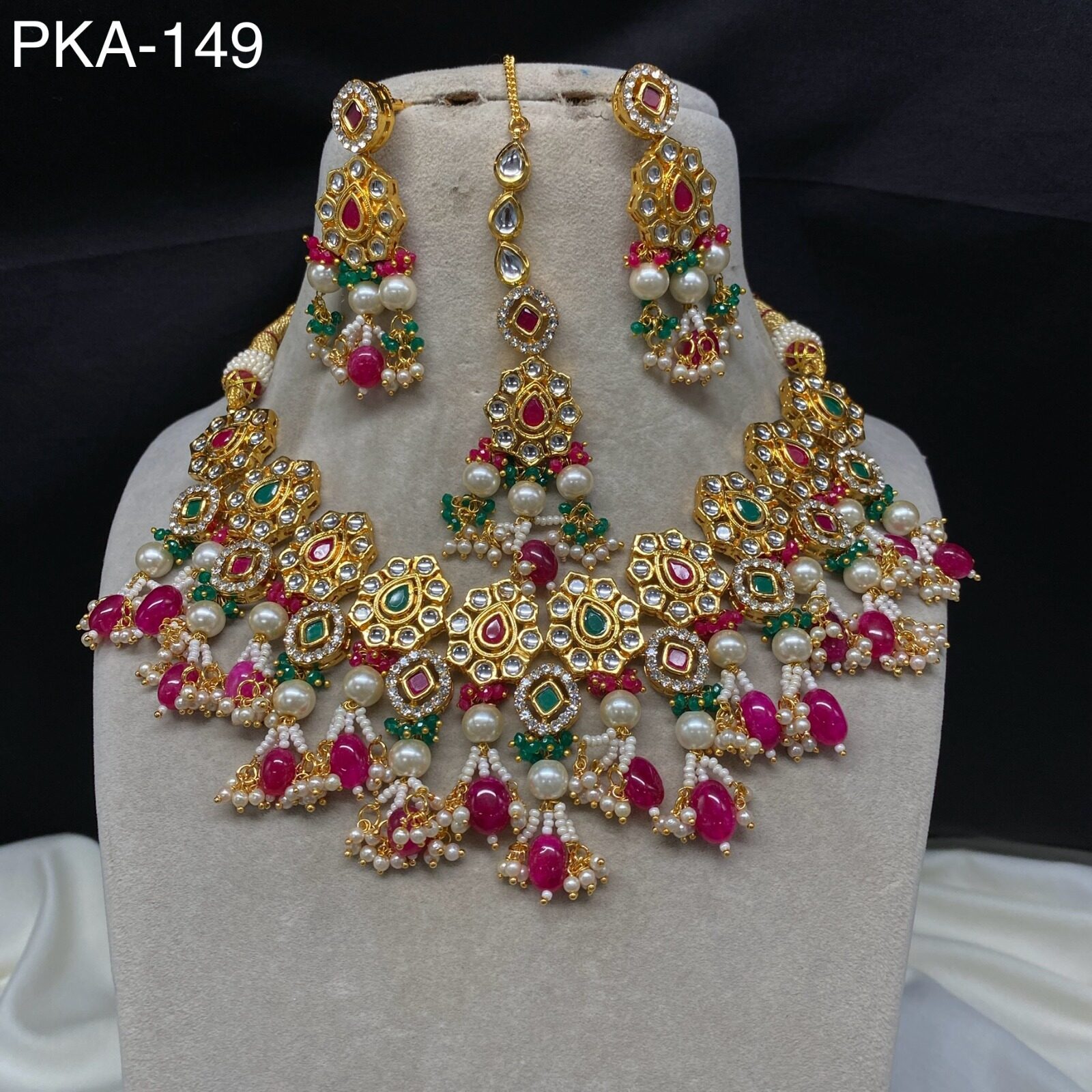 Vaidehi Premium Real Kundan Studded Necklace Set