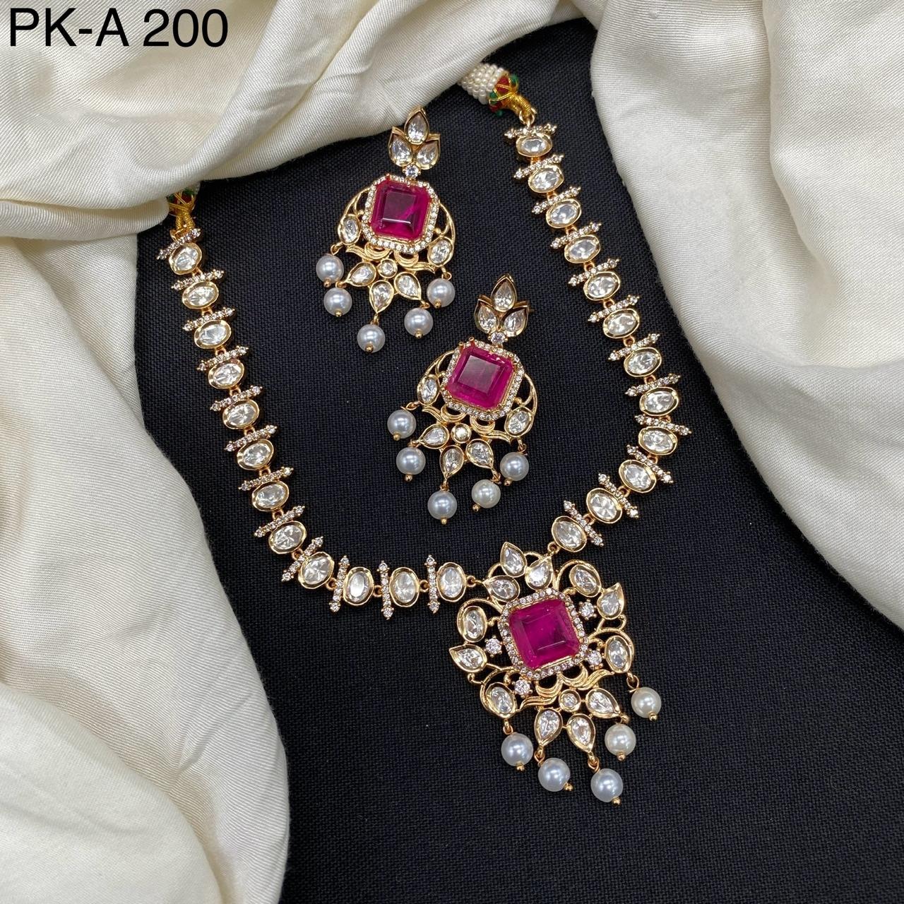 Versha Premium Real Kundan Studded Necklace Set