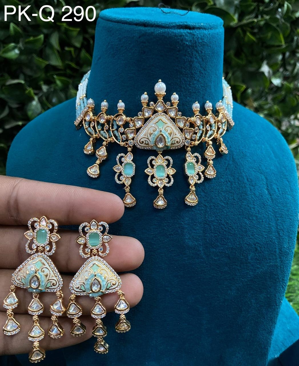 Zarika Premium Real Kundan Studded Necklace Set