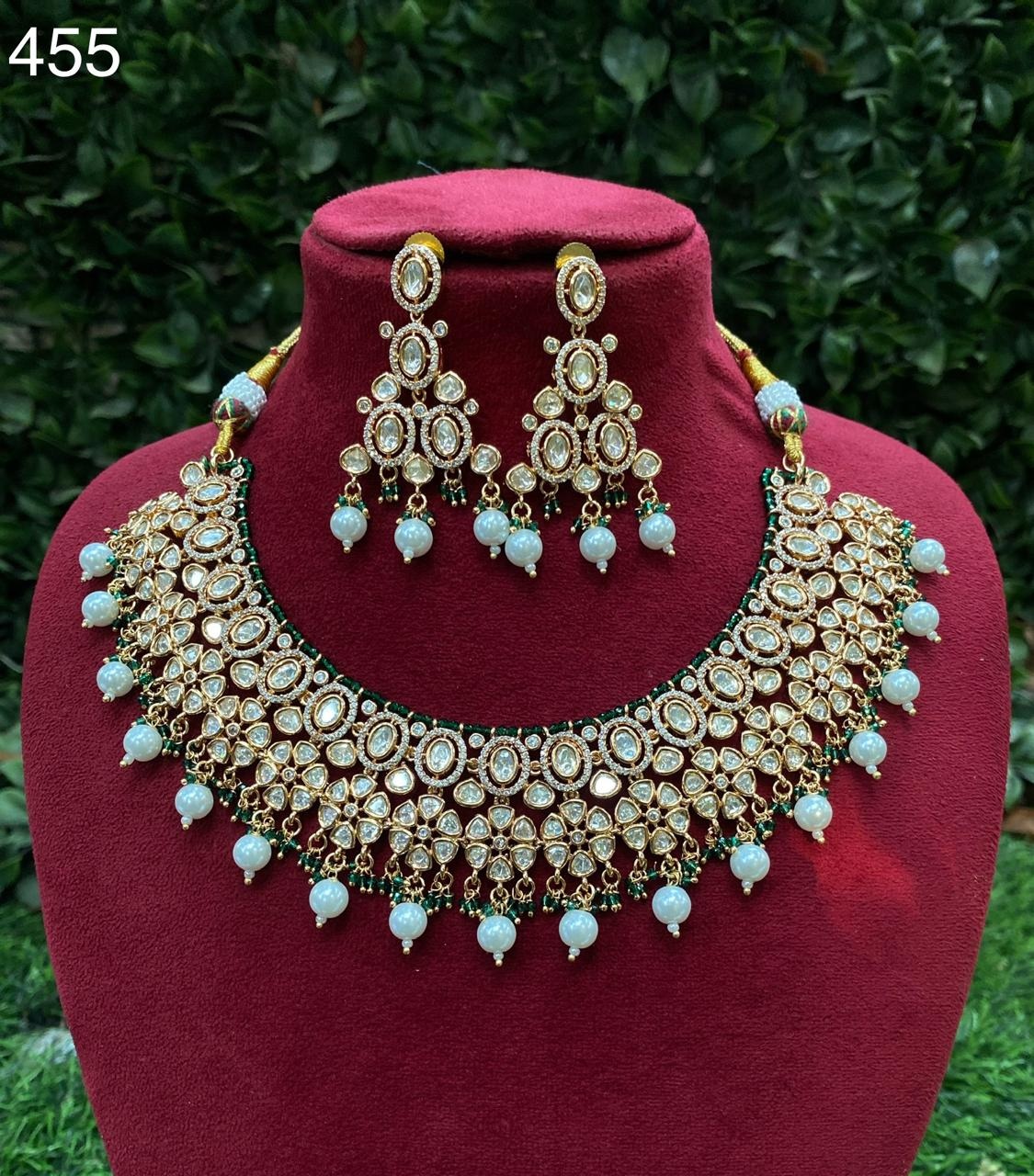 Aarzoo Premium Real Kundan Studded Necklace Set