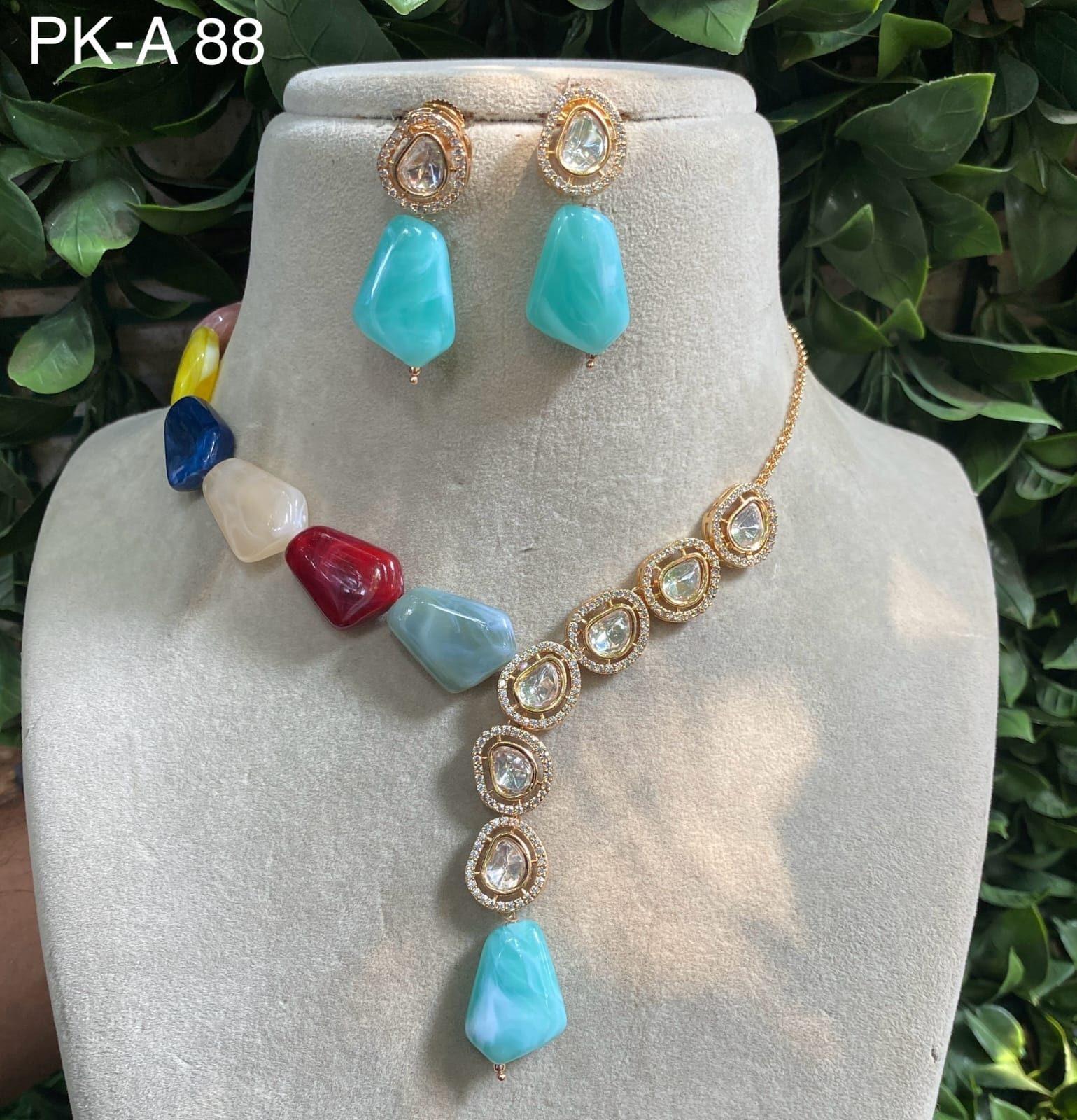 Brinda Premium Real Kundan Studded Necklace Set