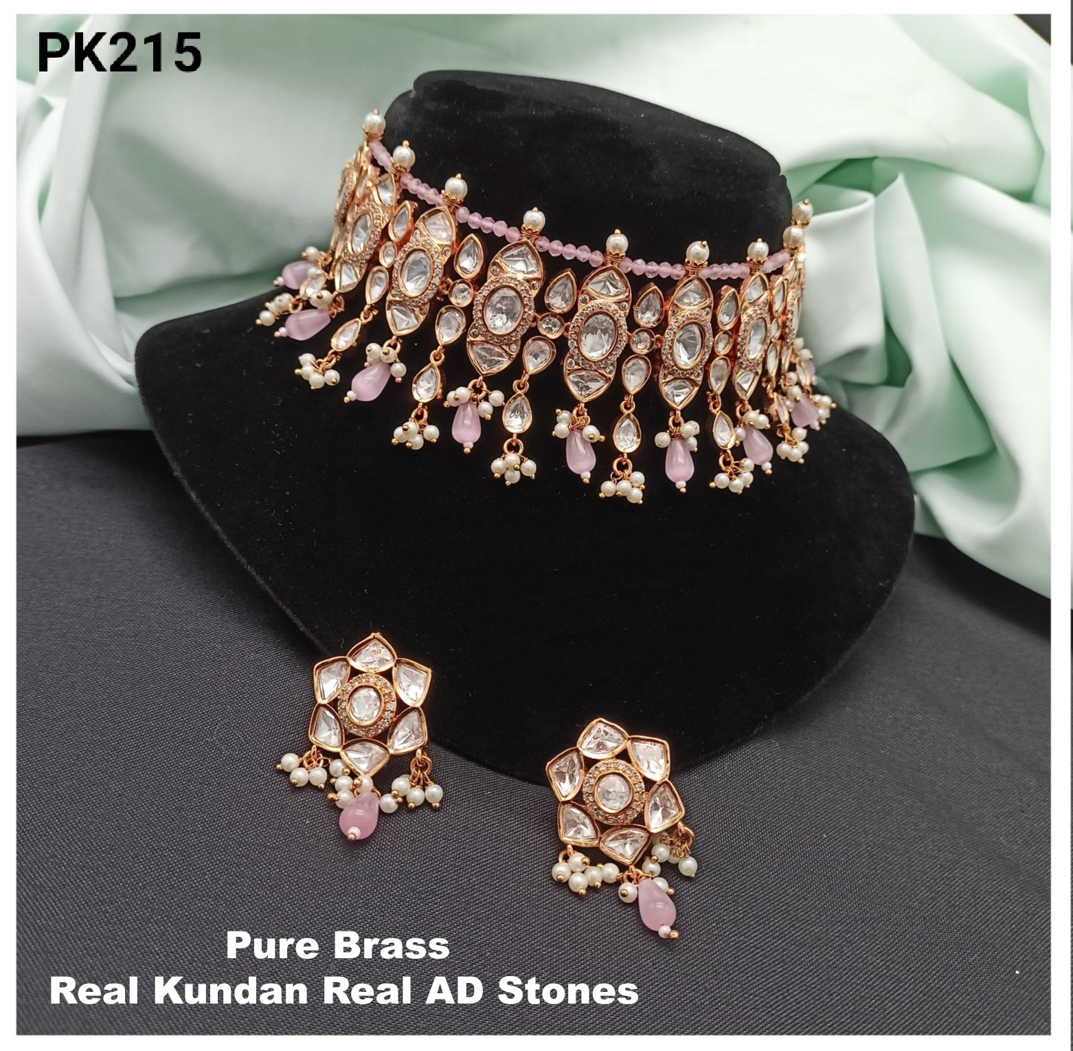 Deepika Premium Real Kundan Studded Necklace Set