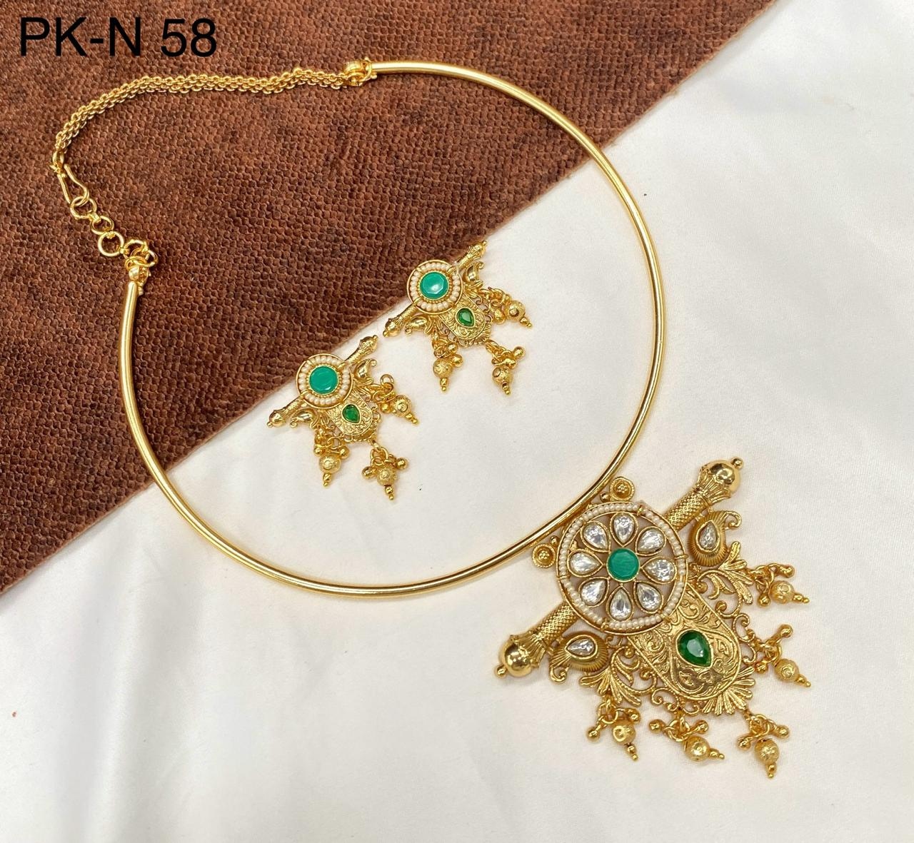Kinsha Premium Real Kundan Studded Necklace Set