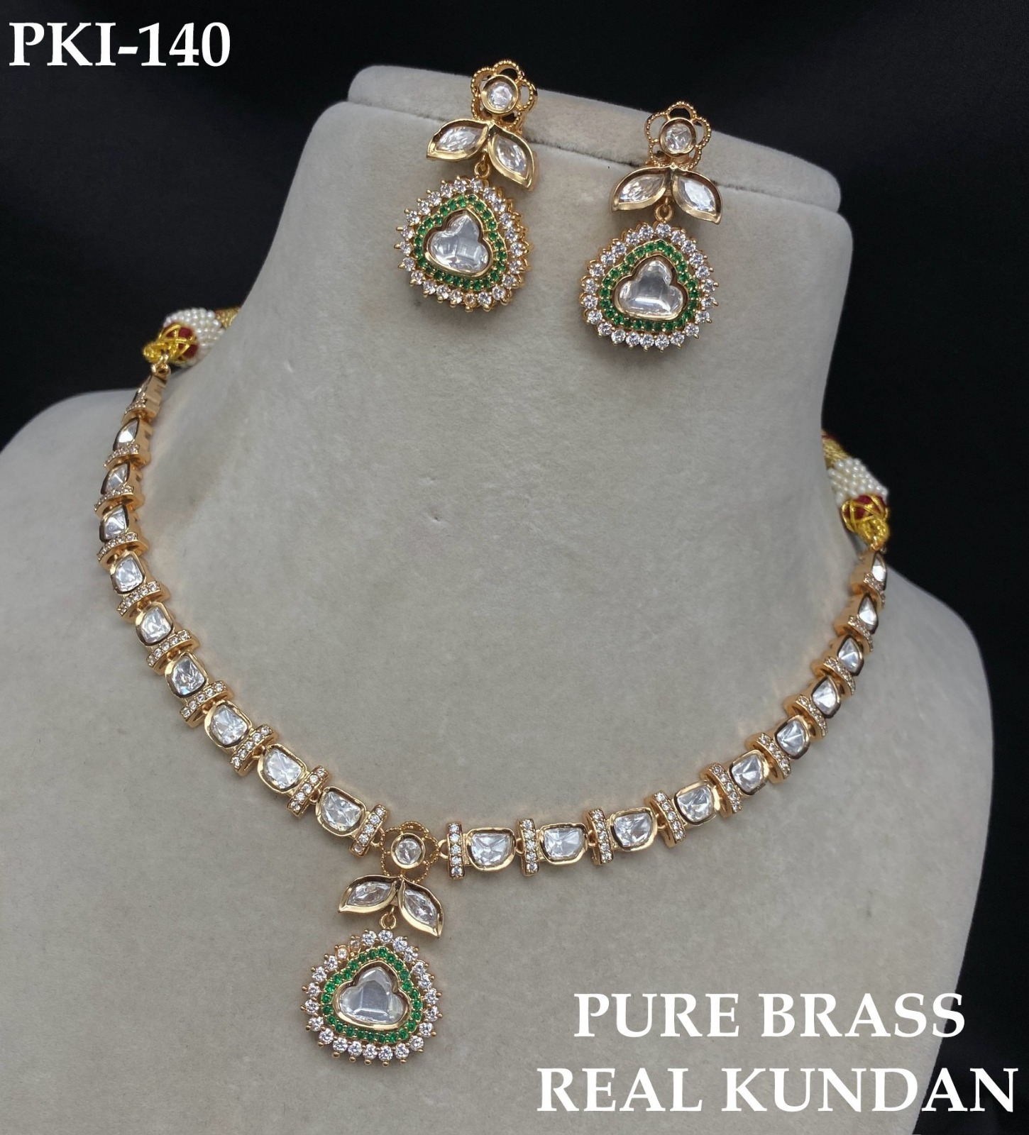 Kripa Premium Real Kundan Studded Necklace Set