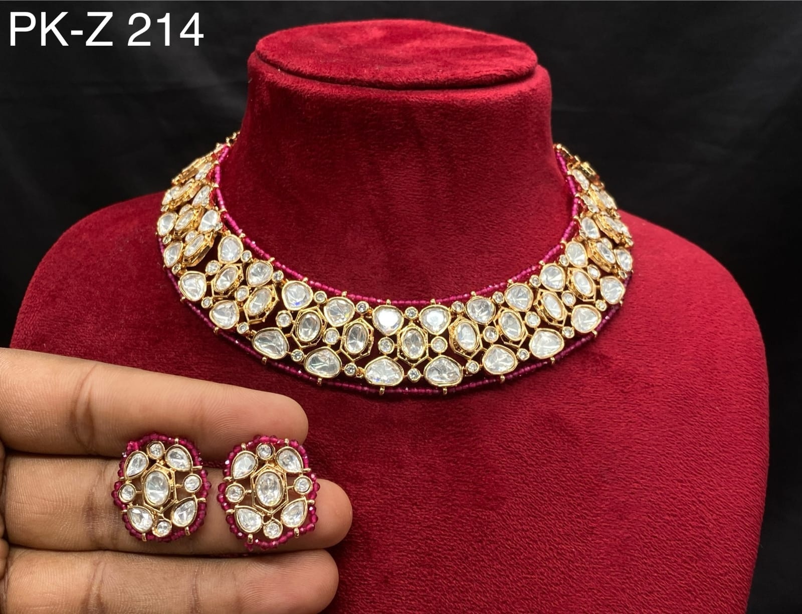 Nima Premium Real Kundan Studded Necklace Set