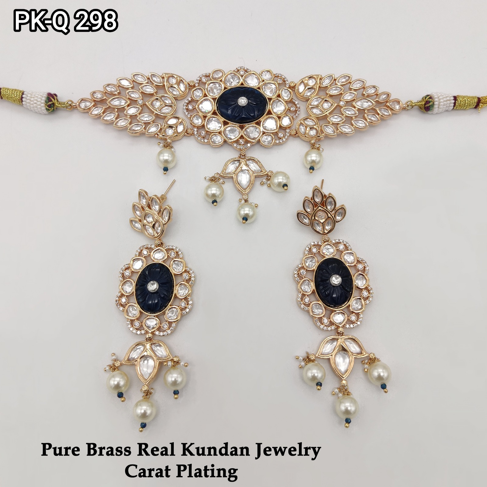Semahi Premium Real Kundan Studded Necklace Set