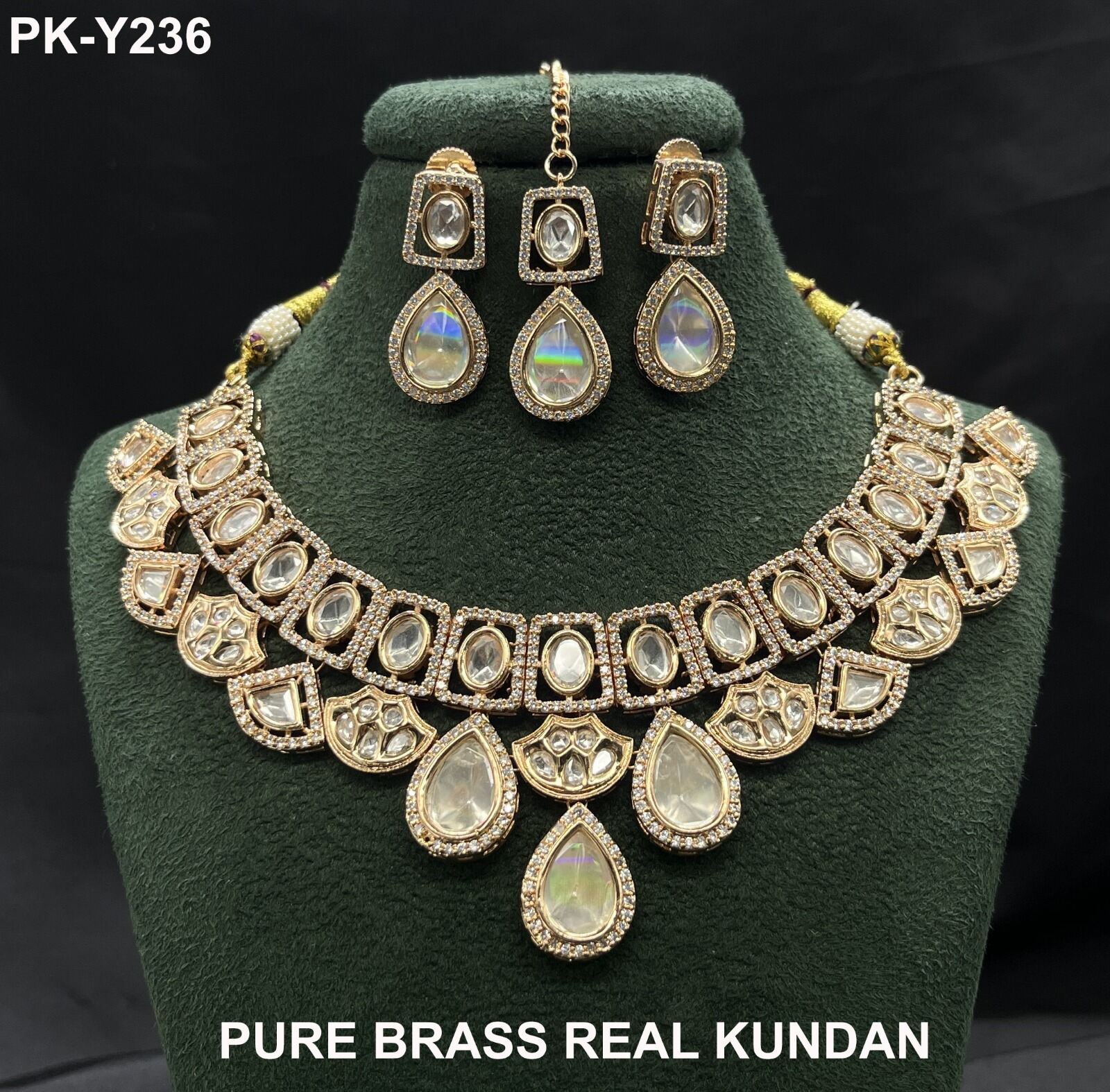 Shalini Premium Real Kundan Studded Necklace Set