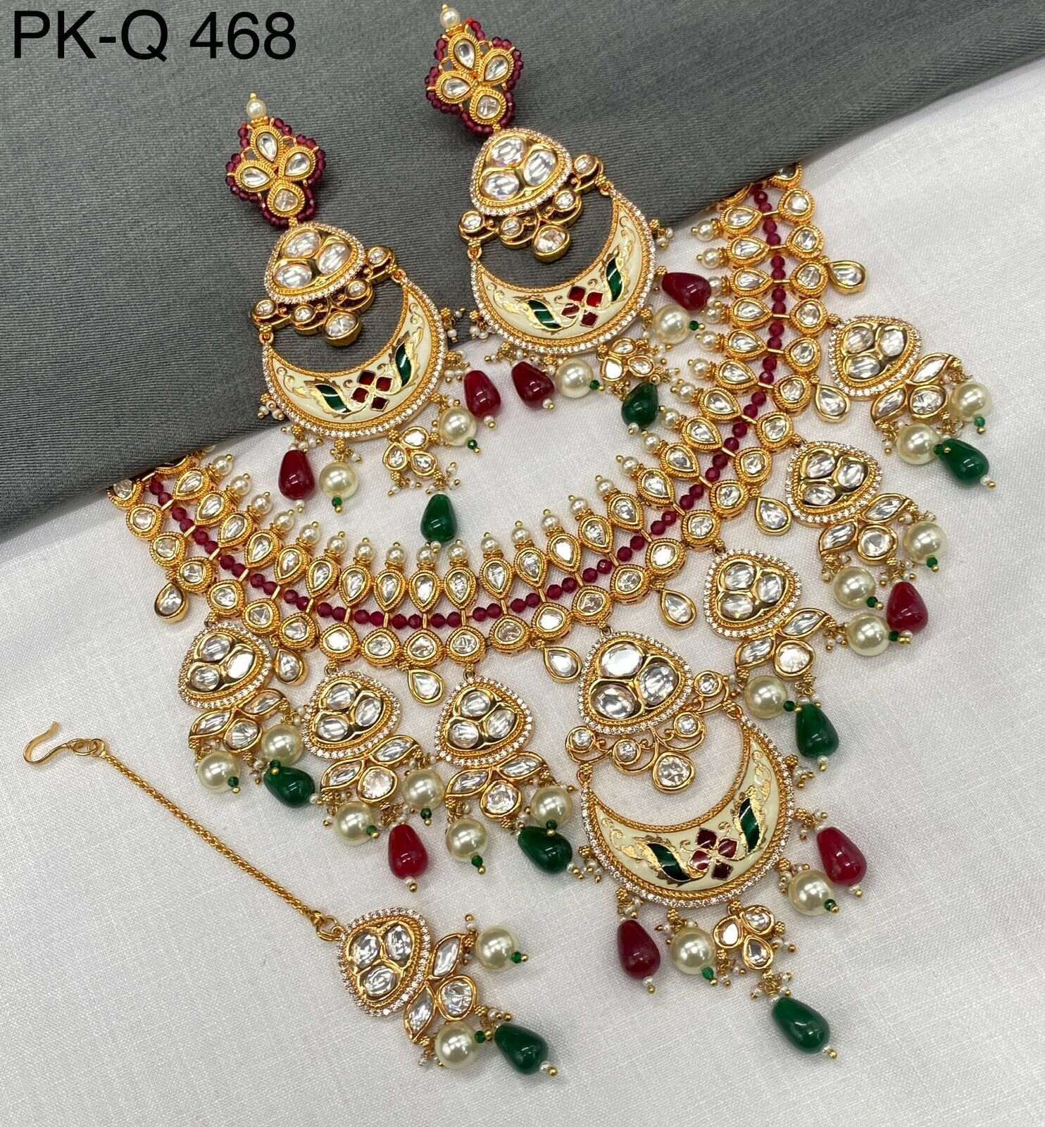 Subhadra Premium Real Kundan Studded Necklace Set