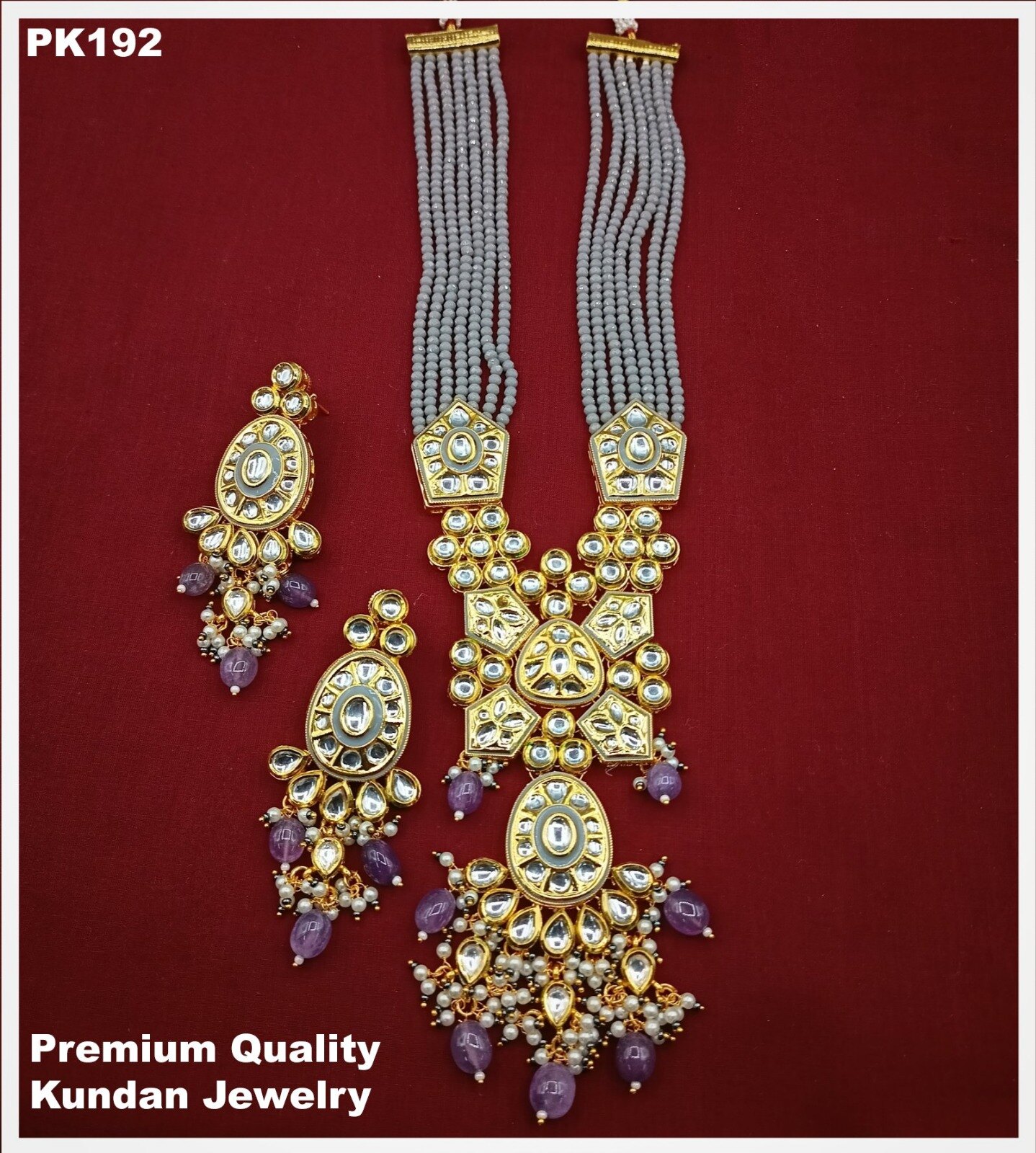Sunhena Premium Real Kundan Studded Necklace Set