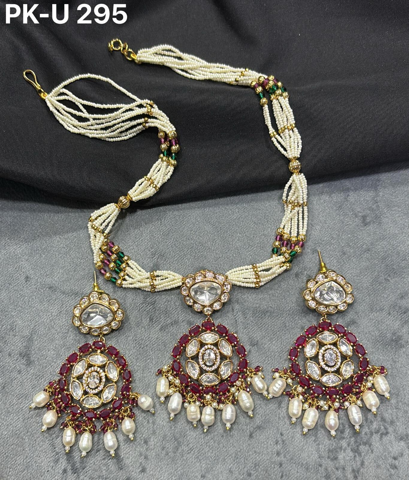 Surbhi Premium Real Kundan Studded Necklace Set
